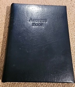 Vtg Black Faux Leather 3 Ring Address Book/Binder 6x8 Analogue Exc Condition