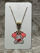 Hello Kitty My Melody Charm Enamel Pendant Fashion Trendy Gold Necklace 18  