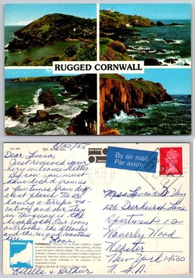 Rugged Cornwall Coastline Postcard John Hinde Studios 1985 Posted