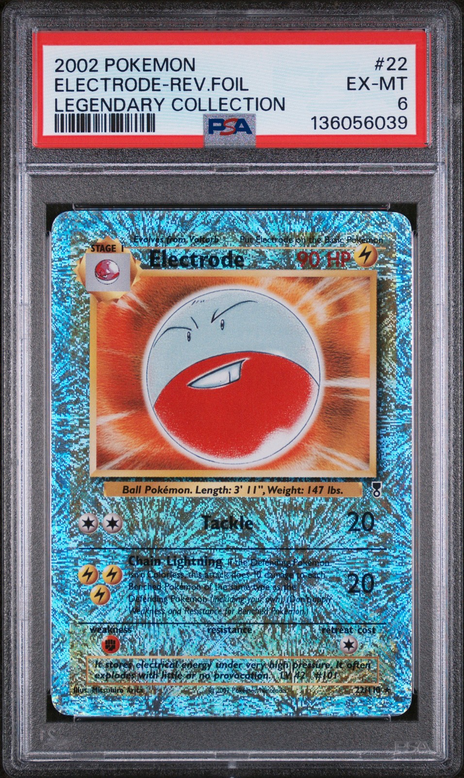 2002 POKEMON LEGENDARY COLLECTION #22 ELECTRODE-REVERSE FOIL PSA 6