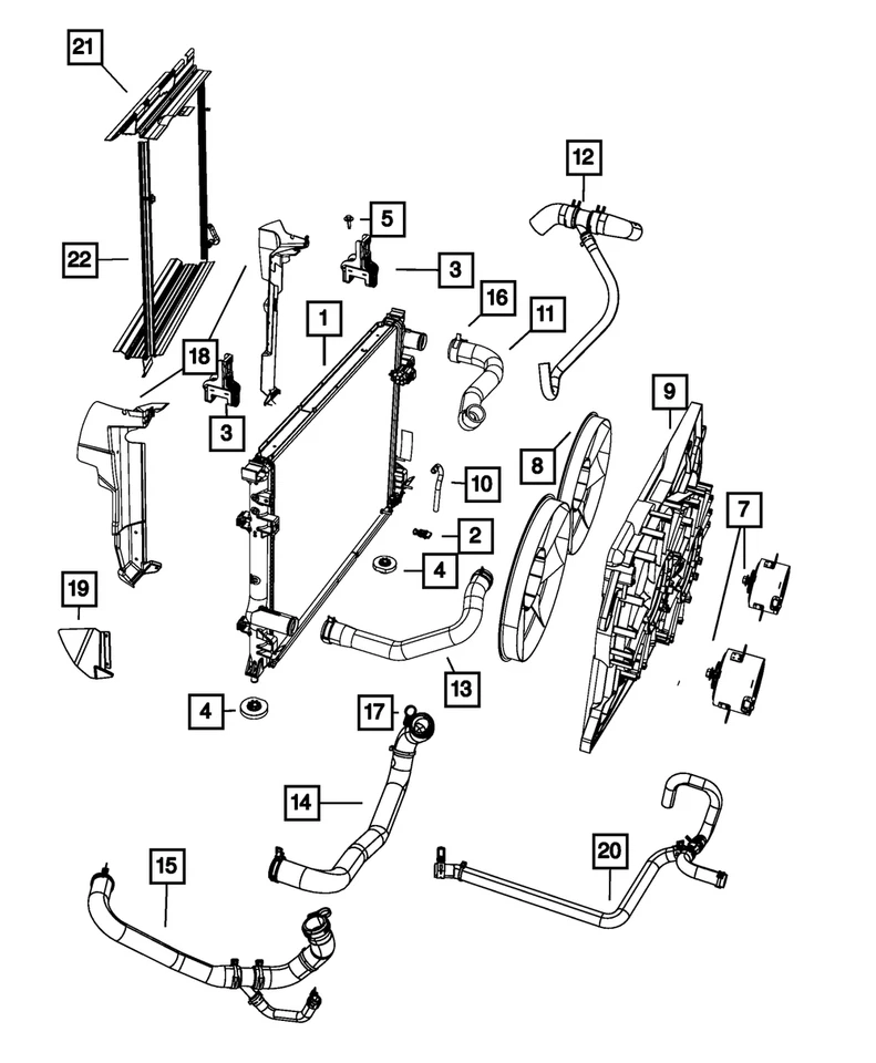 Radiador de refrigeración original del motor Mopar 5170742AA Foto 3 de 3