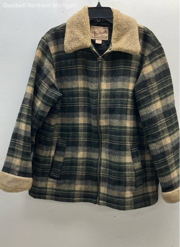 Women's WOOLRICH VINTAGE Green Plaid Outerwear - Size Large