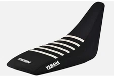 Yamaha Raptor 350 Gripper  Seat Cover 2004 - 2018 ALL BLACK / WHITE RIBS #242