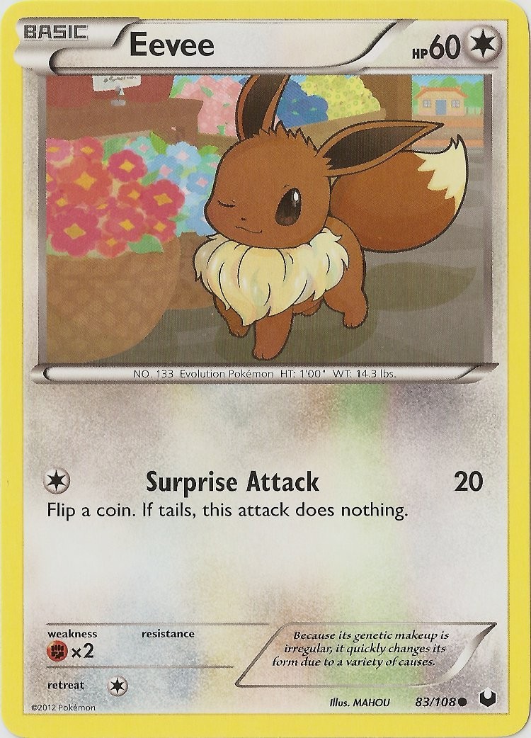 Eevee - 83/108 - Common NM, English Pokemon Dark Explorers | eBay
