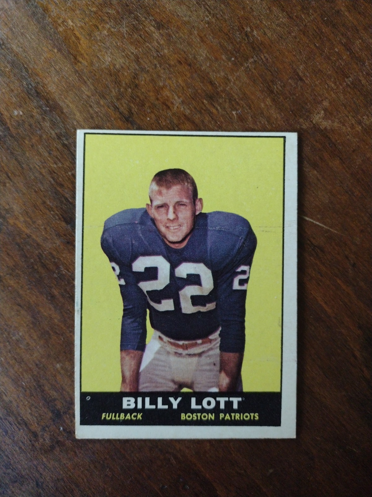 1961 Topps #176 Billy Lott  Boston Patriots Ex