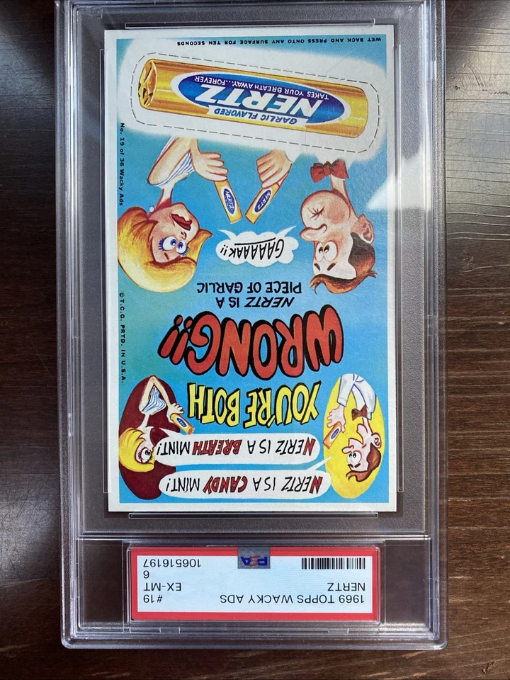 1969 TOPPS WACKY PACKAGES ADS #19 NERTZ   PSA 6 - Image 2 of 3