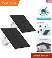 Adjustable 5W Solar Panel for Security Cameras - Continuous Power, 9.8ft Cable