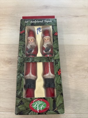 VTG Robert Alan Candle Company - Santa Claus 10  Sculptured Tapers - NEW