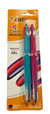 BIC, "NEW STYLE", 4 Color Ball Pens, Grip, SMOOTH, Fashion, Long Lasting Ink