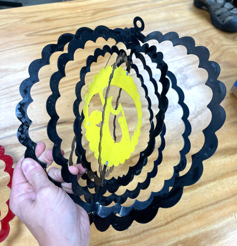 Iowa Hawkeyes Iowa State Cyclones Metal Wind Spinner Lawn Art Decoration 13"x12" - Picture 2 of 10