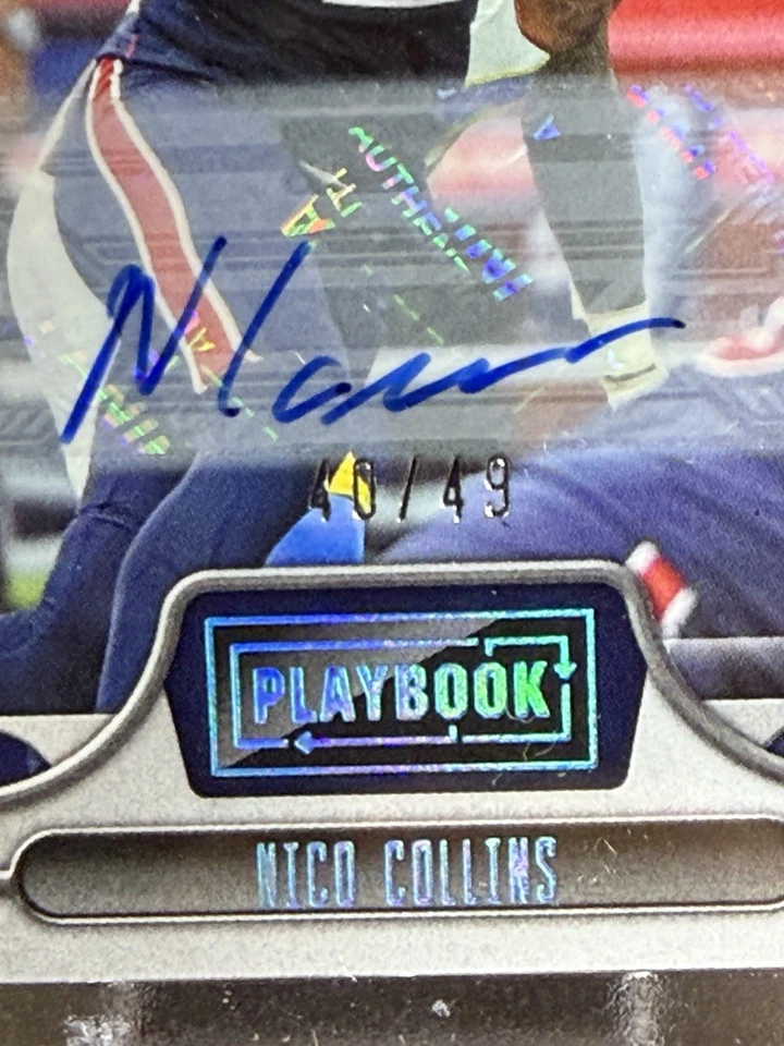 2022 Panini Playbook - Nico Collins #15 Platinum Signatures /49 (AU) - Image 2 of 3