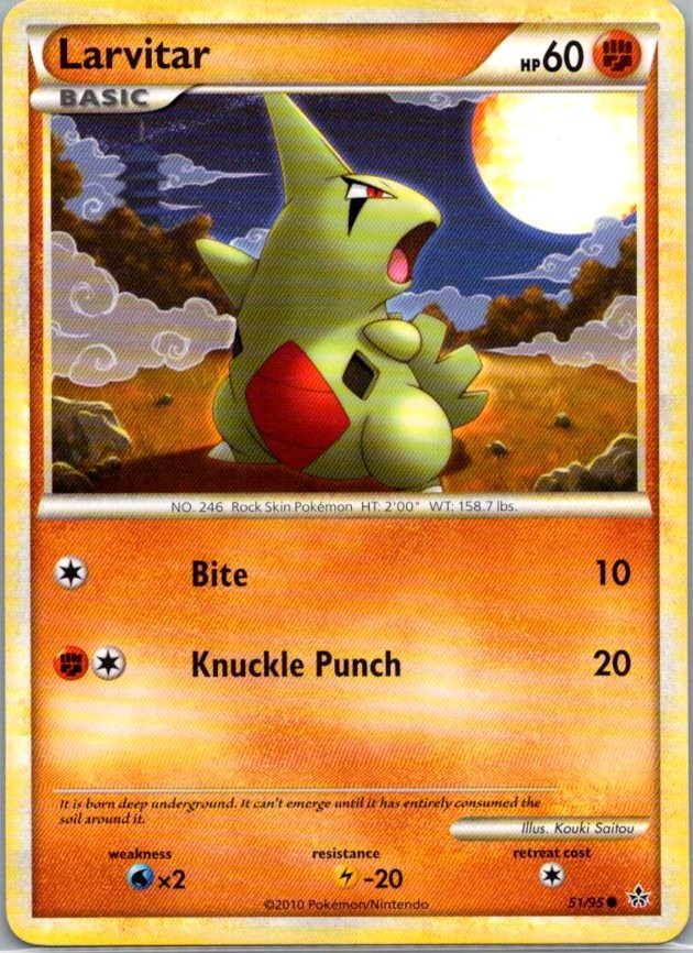 Larvitar (51) 51/95 Common Unleashed 2010 LP