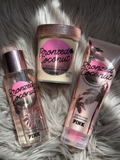 NEW - VICTORIA'S SECRET PINK BRONZED COCONUT MIST LOTION SCRUB SET FULL SIZE