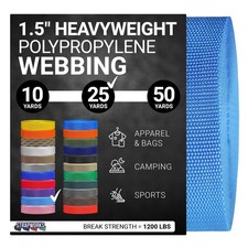 Strapworks Heavyweight Polypropylene Webbing - 1.5" Powder Blue 25 Yards