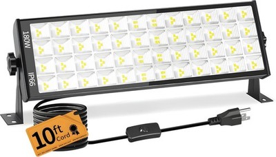 180W LED Shop Lights with 10FT Cord, Swtich, Aluminum 20000LM Ultra-Bright Ga...