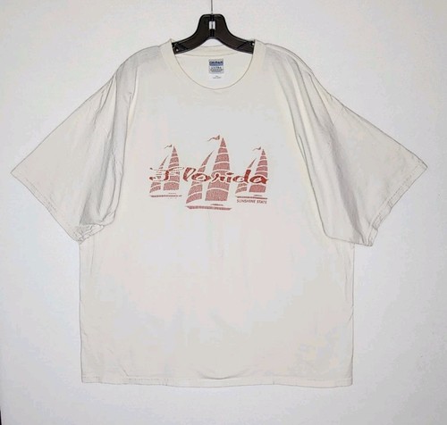 T-shirt vintage Florida Sunshine State grafica bianca uomo 2XL