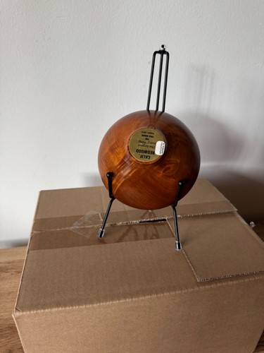 California - Redwood Turned Carved Wood Bowl Signed The Tree People Percy, CA !! - Picture 6 of 11