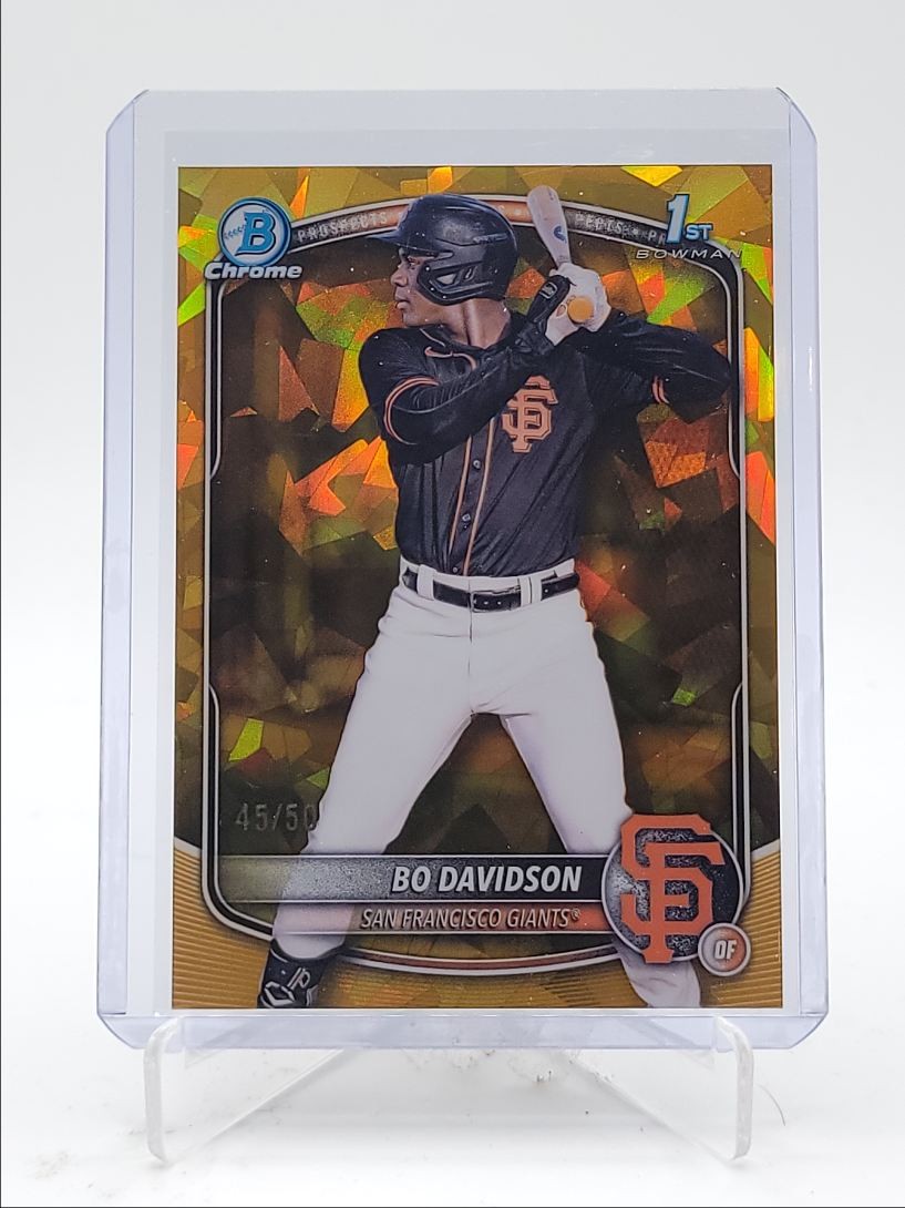 BO DAVIDSON 2025 BOWMAN CHROME 1ST SAPPHIRE GOLD REFRACTOR F /50 Q3967
