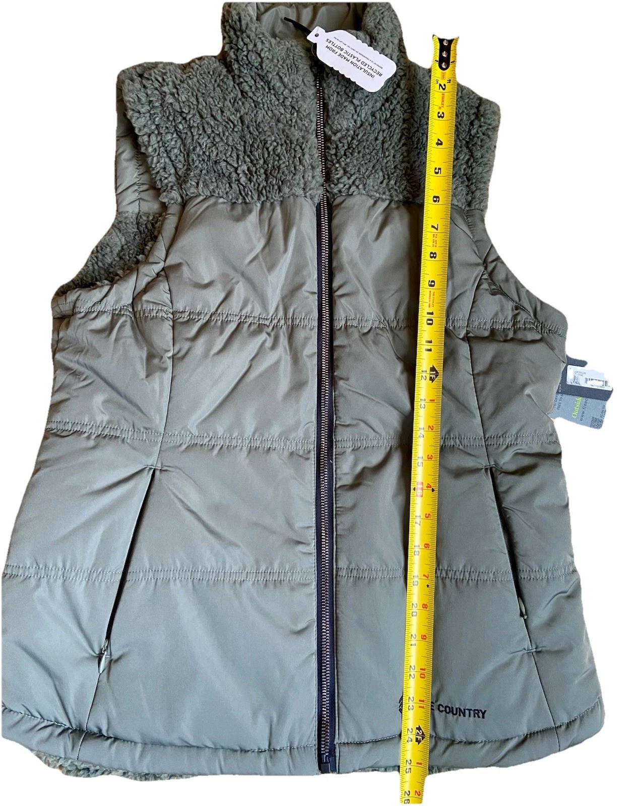 Free Country Repreve Small Reversible Quilted Olive Puffer Vest