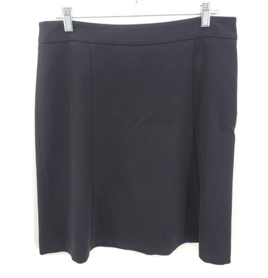 Talbots Skirt Womens 12P Black Flared Elegant Career Dressy Staple Office