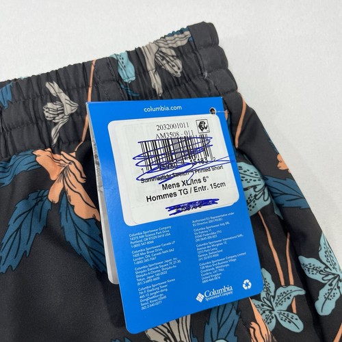 NWT Columbia Mens Regular fit Drawstring Shorts XL (36x6”Ins) Floral Stretch - Picture 3 of 11