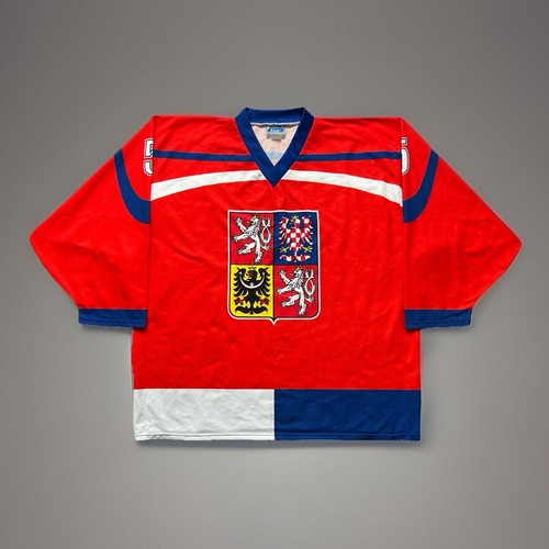 Czech Republic Vintage White Bear Chadraba #5 Ice Hockey Jersey Mens Size XXXL - Picture 1 of 15