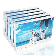 Acrylic Picture Frames 4x6 inches Clear Magnetic Frame with 4x6 inch 5PACK 