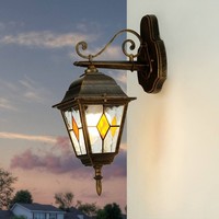 AußEn Wandlampe Antik Kupfer E27 IP44 43Cm Hoch Rustikal Weg Beleuchtung Garten