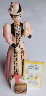 VTG Avon Product Preview Lady Figurine Sales Rep Sample Bottle Luggage 3 1/8''