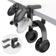 3-in-1 PC Gaming Headset Controller Holder - EURPMASK Headphone Stand Black