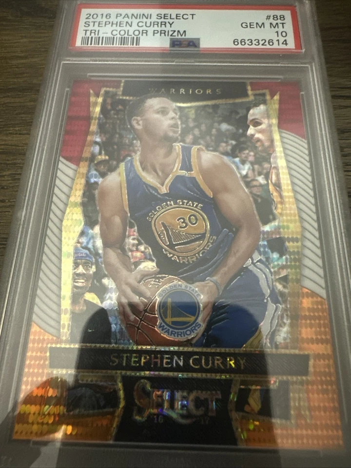 Stephen Curry 2016-17 Panini Select Concourse Tri-Color Prizm #88 - PSA 10 Foto 4 de 4