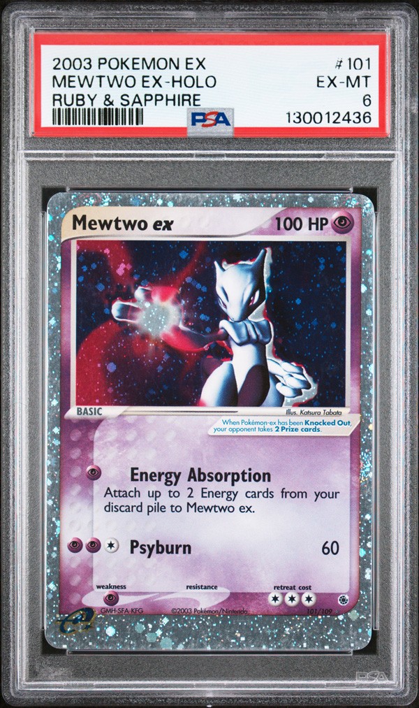 PSA 6 - Pokemon Card - Ruby & Sapphire 101/109 - MEWTWO EX (holo-foil) - EX-MT