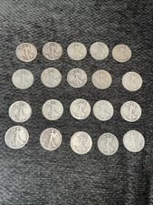 90 Silver Walking Liberty Half Dollars Lot Of 20 Various Dates And Mints