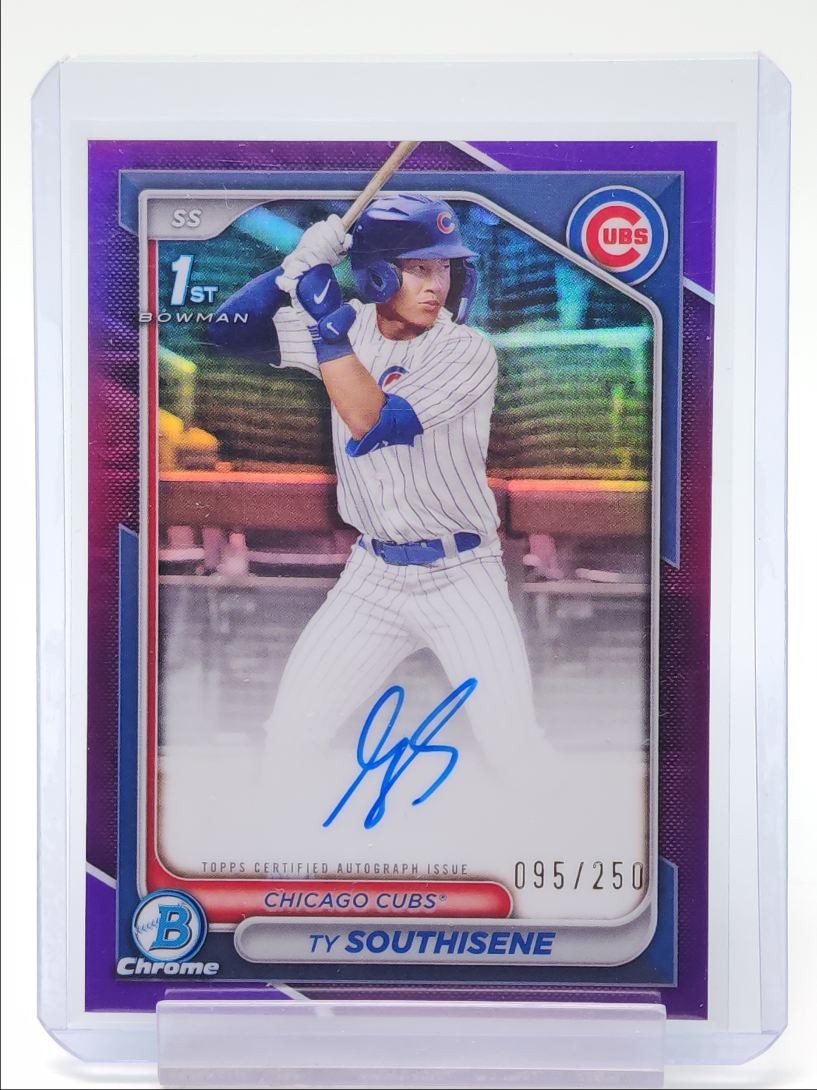 TY SOUTHISENE 2024 BOWMAN CHROME 1ST AUTOGRAPH PURPLE CUBS AUTO /250 Q4362