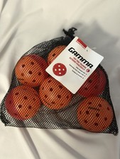 Gamma Two Tone Training Pickleball Balls Outdoor Pickleballs 6 Pack Red Orange