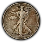 1918 50c Walking Liberty Silver Half Dollar - XF Key Date - SKU-H3897