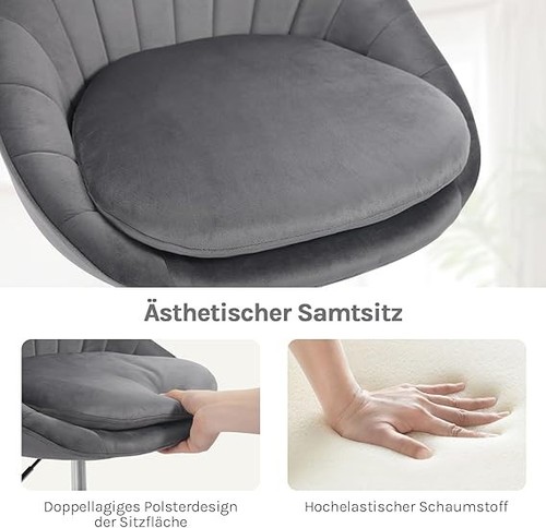 WOLTU Homeoffice Stuhl, Bürostuhl ergonomisch, Schminkstuhl drehbar - Bild 2 von 5