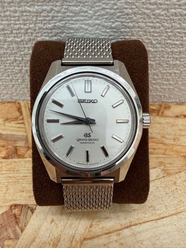 Grand Seiko 4420-9000 Manual Winding Watch 44GS Steel Case Mesh Band Used