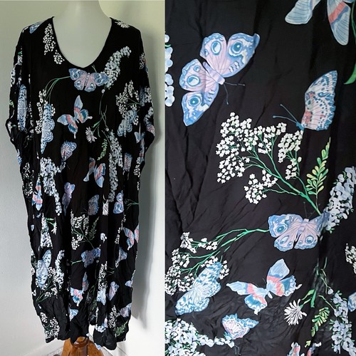 Joyspun Kaftan Hauskleid Badeanzug Überwurf Nachthemd Viskose Plus 2X 18W-20W