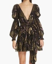 Ulla Johnson silk Ursa Fil Coupé Minidress size 0 Metallic Tuckernuck Dress