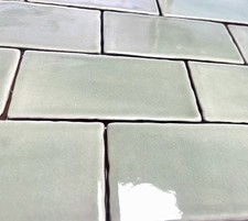 3x6 Sage Green Crackled Ceramic Tile, Wall and Backsplash Kitchen Bath 1 SF