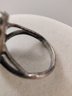 ​Antique Native Sterling Silver 925 Turquoise Leaf Split Shank Ring Sz 6 Vintage — photo 9