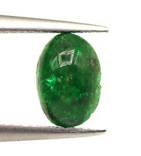 Natural Loose Green Emerald Tiny Gemstone 6 X 4 MM Oval Cabochon Shape 0.89 Ct