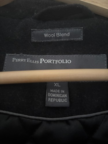 Perry Ellis Portfolio Men’s XL Italian Wool Blend Winter Coat Warm Lined - Picture 2 of 6