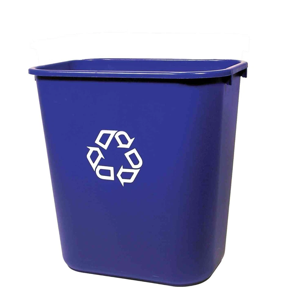 [FG295673BLUE] Rubbermaid Corbeille à papier 26,6 litres Rectangulaire PE Bleu - Photo 1/1