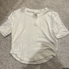 lululemon Women s White Rib Knit Crew Neck Sh...