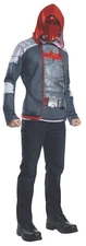 Men's Red Hood Costume XL DC Arkham City Padded Shirt Jacket Belt Mask Top Only