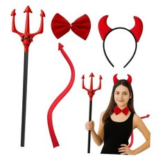 Halloween Devil Costume Set with Tail,Devil Cosplay Accessories