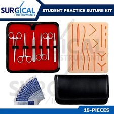 15 Piece Practice Suture Kit Set for Medical and Veterinary Student Training