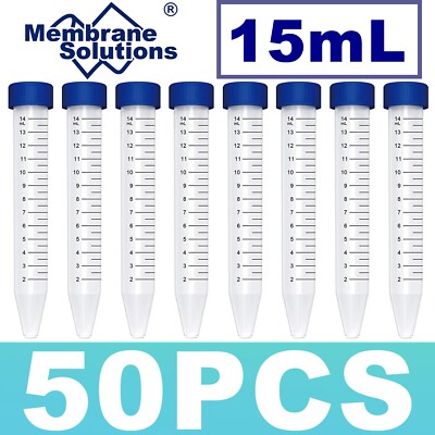 10000pc Conicial Centrifuge Tubes 15mL Clear Plastic Test Tube DN/RNase Free，PP
